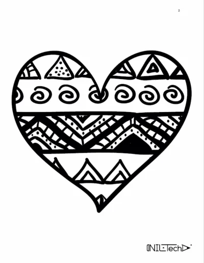 Adult Coloring book with stress relieving Heart patterns