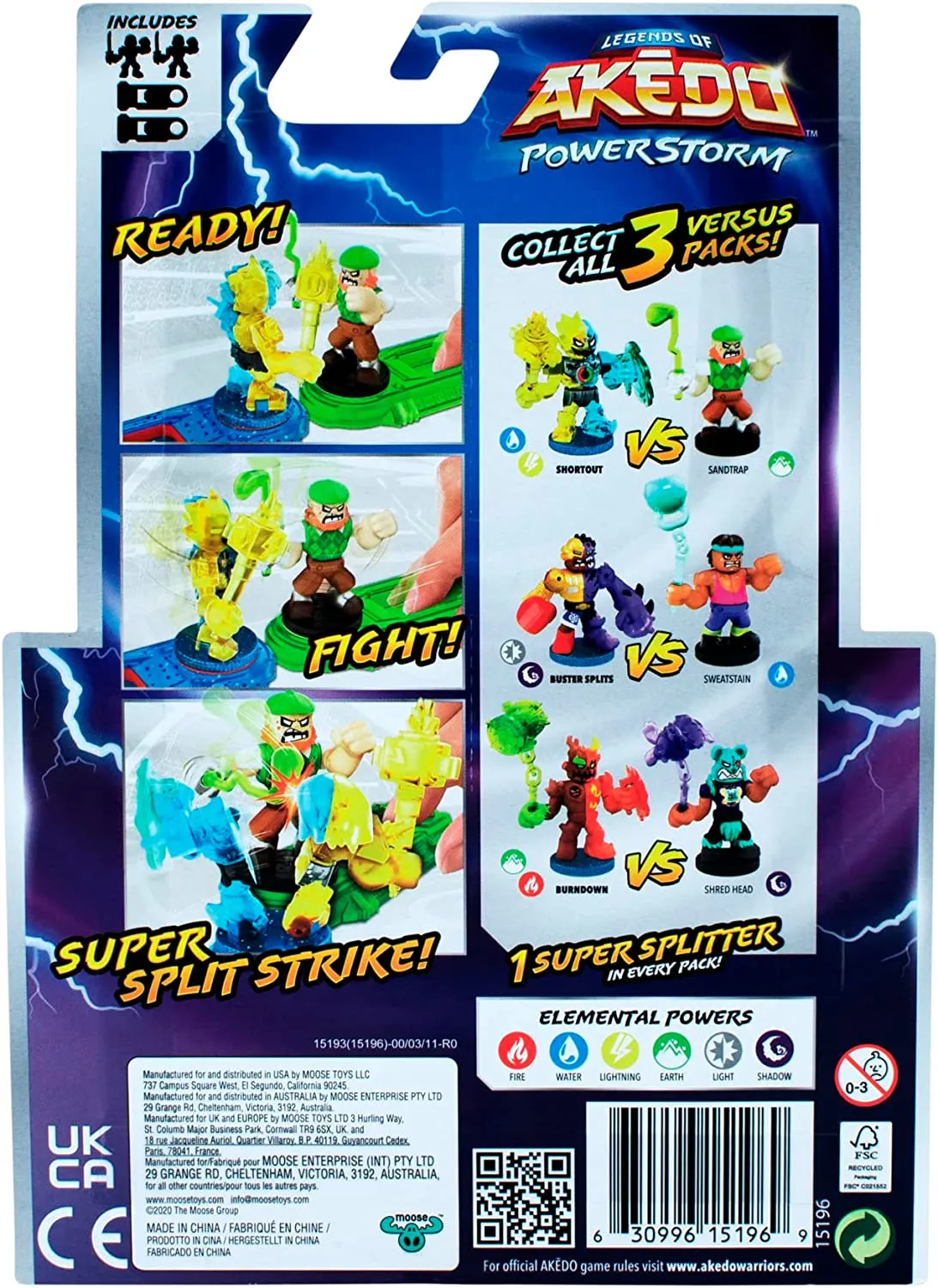 Legends of Akedo Power Storm - Versus Pack - 2 Mini Battling Warriors and 2 Battle Controllers - Burndown Versus Shred Head