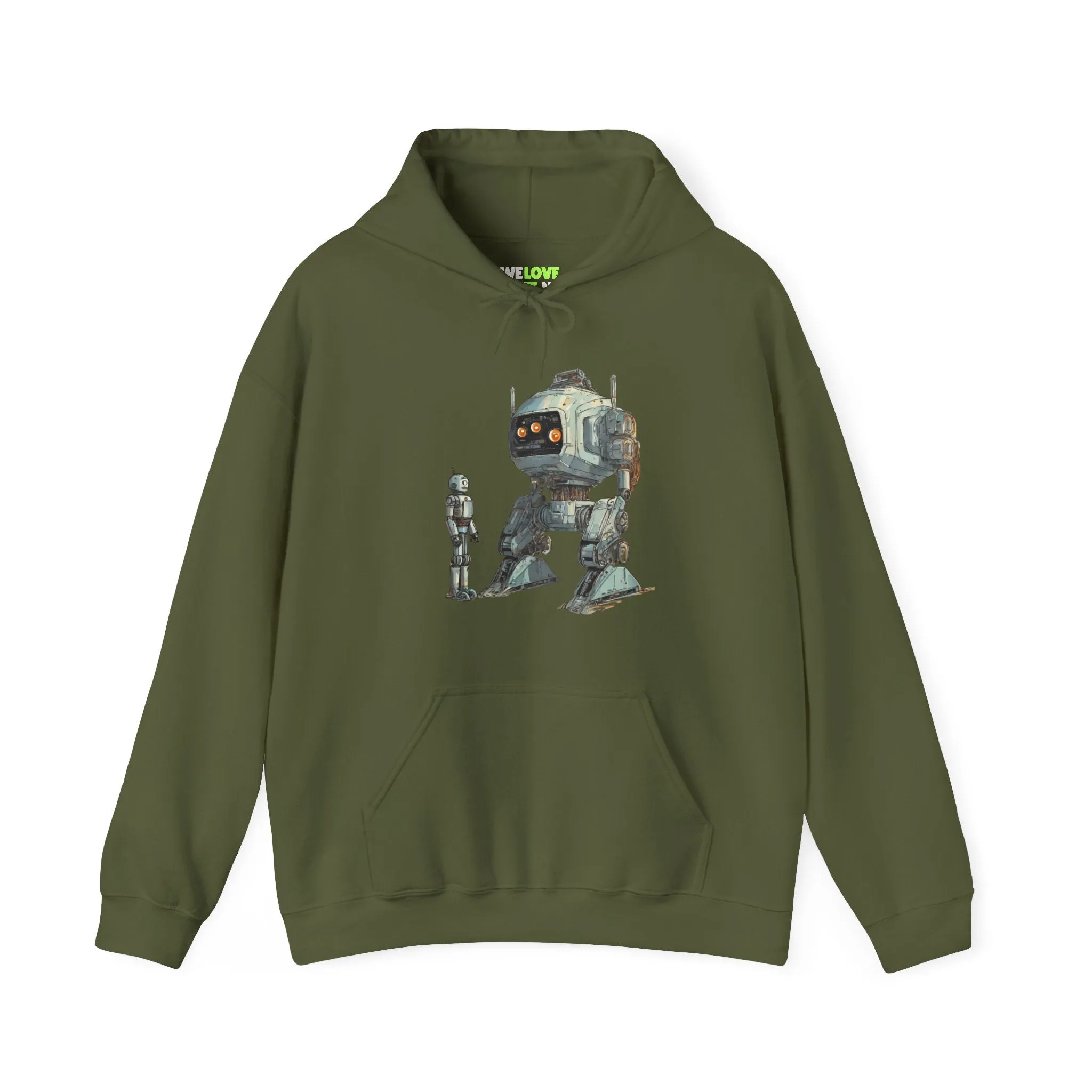 Let's Be Friends Robot Spaceart Sci-Fi Hoodie