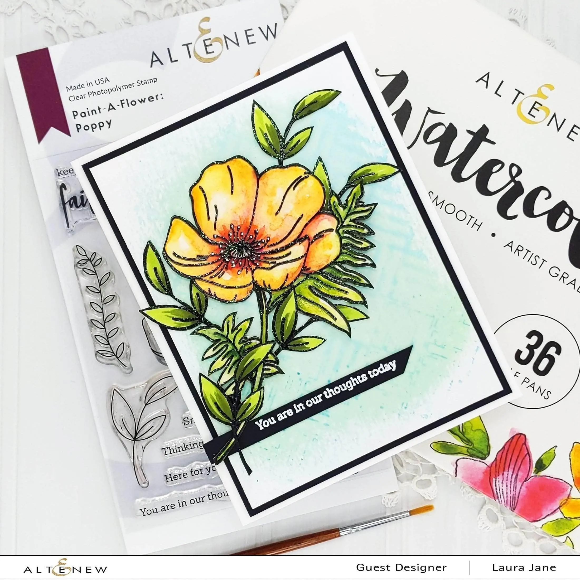 Paint-A-Flower: Poppy Outline Stamp Set